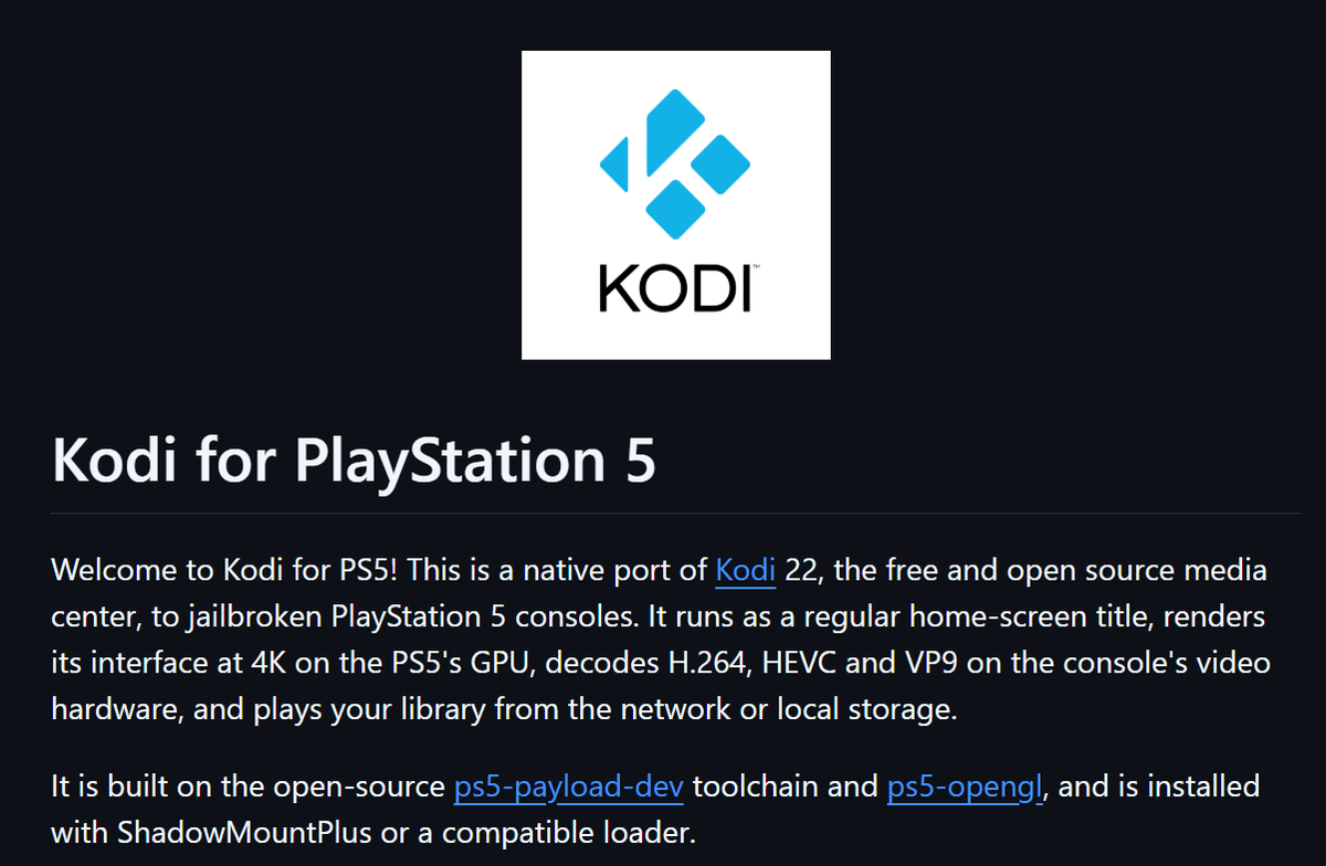 soflysojoe's tweet photo. 🚨 PS5 HOMEBREW UPDATE! 🔥
Kodi v0.9 is now available for PS5! This unofficial Kodi 22 port brings a full media-center experience to PlayStation 5, including 4K GPU support, hardware H.264/HEVC/VP9 decoding, and HDR output.
🔗 https://t.co/uftp5BImvH
#PS5 #PS5Homebrew #Kodi https://t.co/w7iRaNwTYI