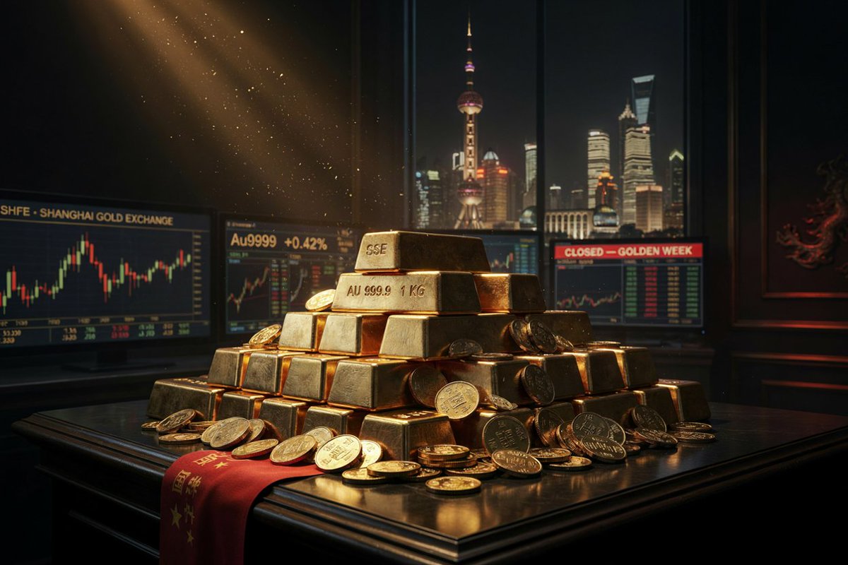 RiseHarvest's tweet photo. 🇨🇳 Chinese Golden Week

The Shanghai Gold Exchange (SGE) is closed for China’s National Day holiday from 1–7 October 2026.

📅 Last trading day: 30 September — no night session
🔔 Trading resumes: 8 October

Gold liquidity in Asia may be thinner during the holiday.

#Gold #China #GoldenWeek #ShanghaiGoldExchange #SGE #GoldMarkets #PreciousMetals #XAUUSD #Commodities #Markets