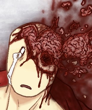 PaleTheCat_'s tweet photo. Day 1: Headache #TravisRapid #TheMoonIRotBehind #TMIRB #Goretober2026 https://t.co/5ZHxd0XqyU