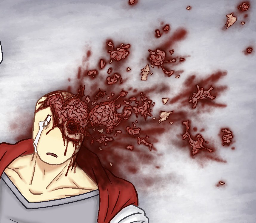 PaleTheCat_'s tweet photo. Day 1: Headache #TravisRapid #TheMoonIRotBehind #TMIRB #Goretober2026 https://t.co/5ZHxd0XqyU