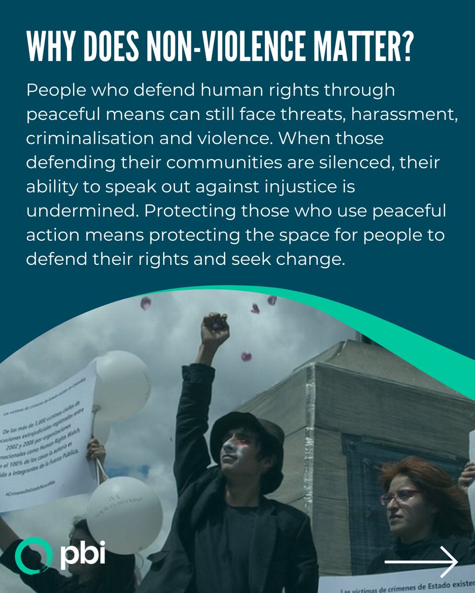 PBIUK's tweet photo. ⚖️ On International Day of Non-Violence, we stand alongside human rights defenders around the world who work peacefully to defend human rights and challenge injustice! https://t.co/cscrXMzS5A