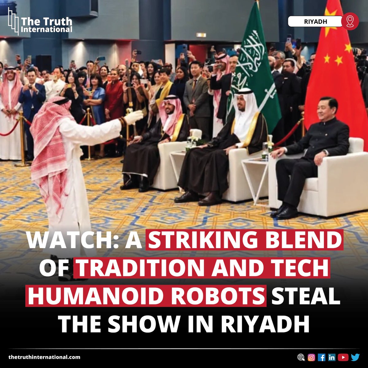ttimagazine's tweet photo. Watch: A Striking Blend of Tradition and Tech — Humanoid Robots Steal the Show in Riyadh

CLICK HERE: https://t.co/mRRoELCNsW

#Striking #Blend #Tradition #Tech #HumanoidRobots #Steal #Show #Riyadh #TTI https://t.co/NEjet19XH5