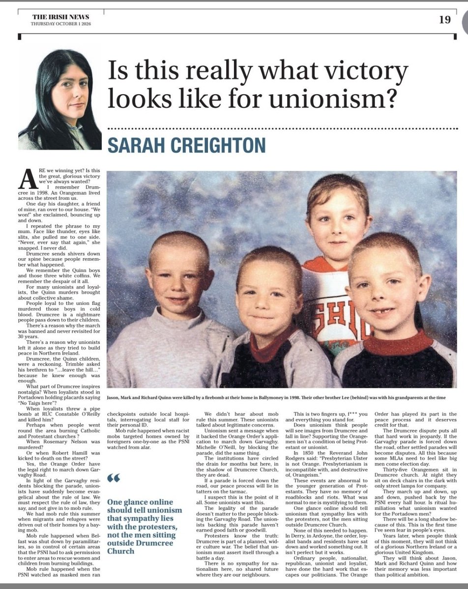 cellah26bsky's tweet photo. Maybe @duponline @uuponline @OrangeOrder etc and others should read Sarah's piece and think on.
Just saying ..... https://t.co/uaAoMlypT6