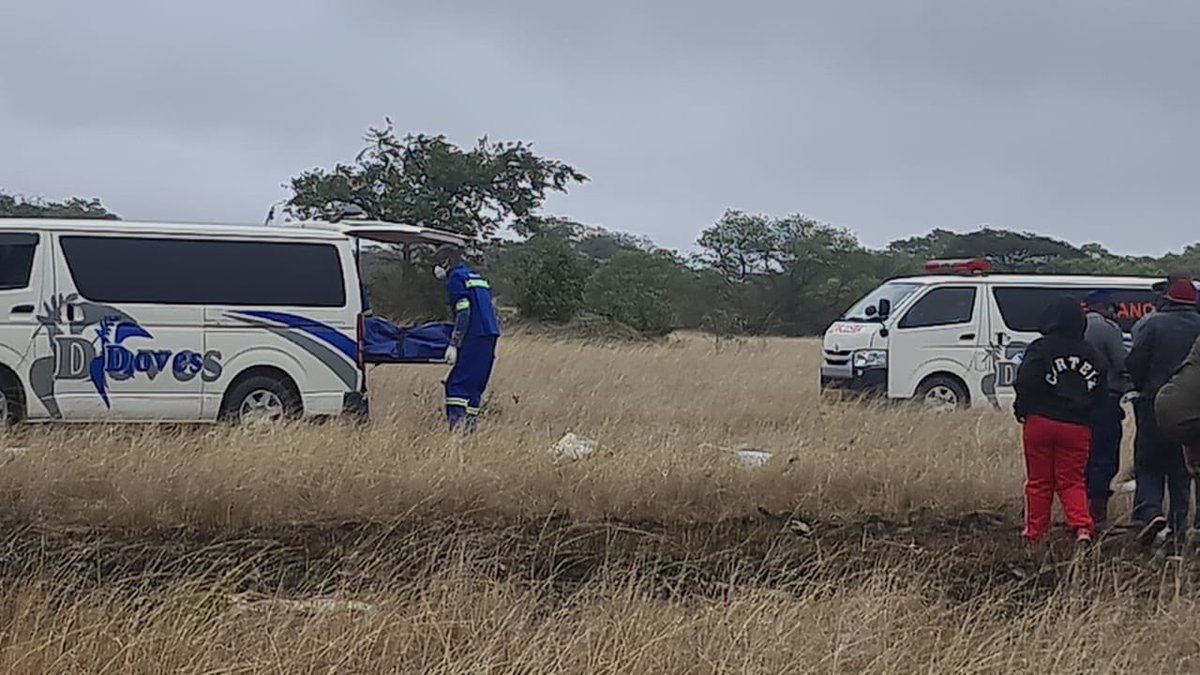 zimlive's tweet photo. #HappeningNow The dismembered bodies of six people who perished in a helicopter crash at a farm in Marondera- including businessman Wicknell Chivayo and his wife Lucy - now being removed from the crash scene after a meticulous gathering of human tissue strewn across 100-meters https://t.co/OKDOyB0TbD