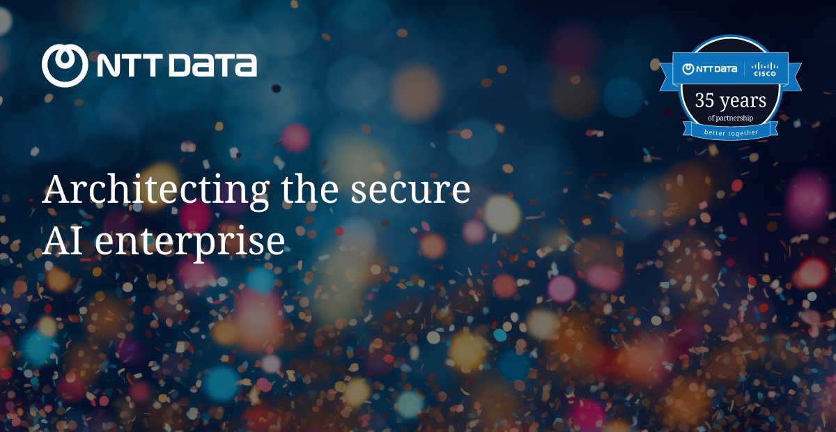 nttdata_inc's tweet photo. Building an AI-ready enterprise starts with a secure foundation. 🌐
For 35+ years, NTT DATA and @Cisco have helped organizations modernize infrastructure, strengthen security and scale innovation. 🔗 Learn more: https://t.co/q9BrtKzOXM
#Cisco #Partners https://t.co/Zn54YoUuUN