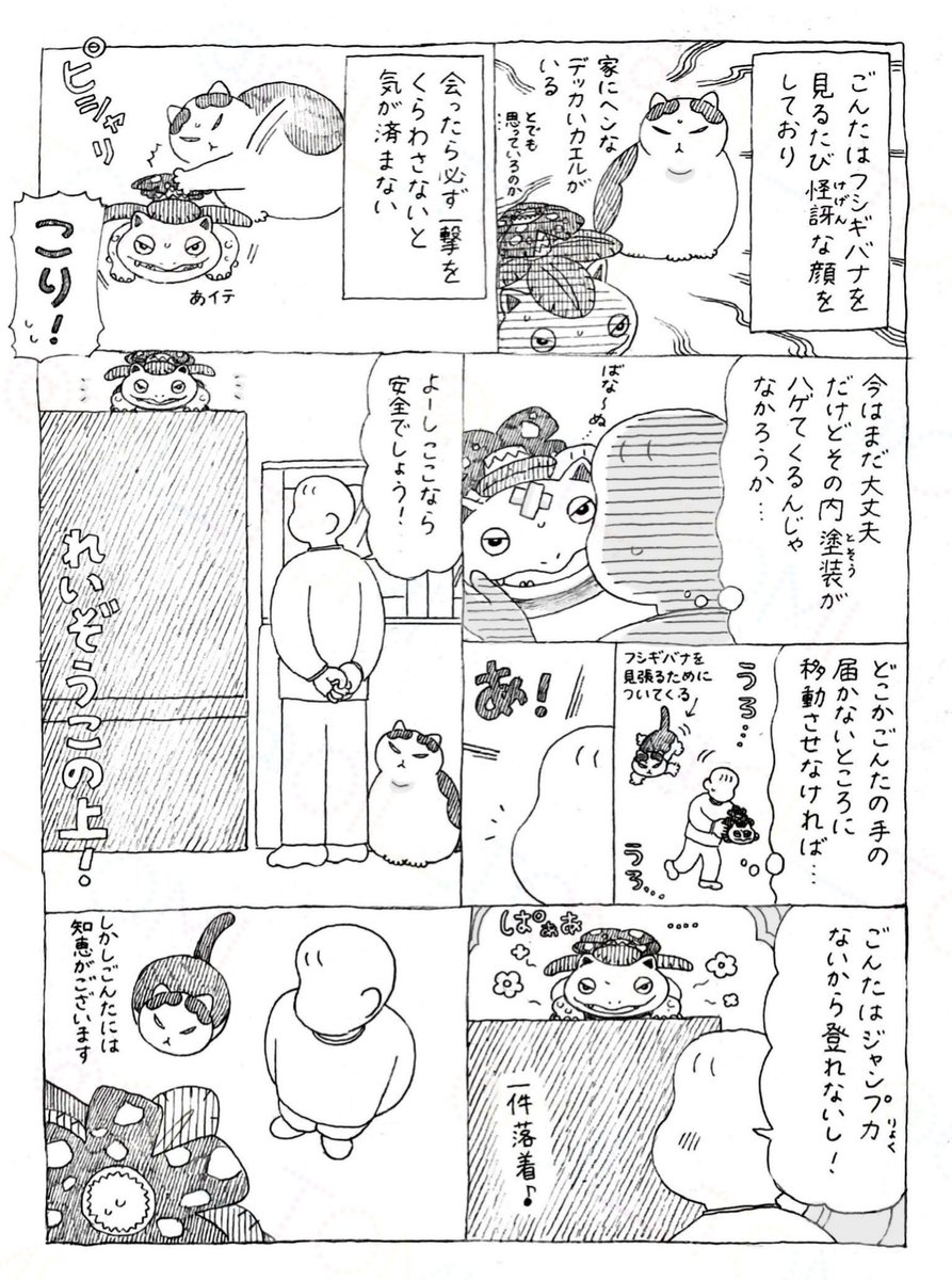 takara_o_takara's tweet photo. ごんたとフシギバナ https://t.co/pE9mbtUBTD
