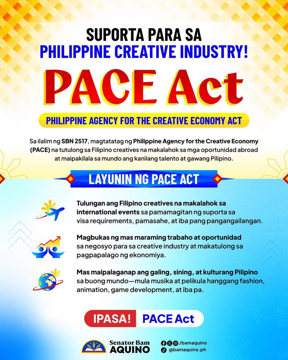AlingBB_2018's tweet photo. Pass the PACE 🇵🇭

Para sa malikhaing manggagawa. 
Para sa sining. 
Para sa musika.
Para sa bayan. 

#SB19_PABLO #SB19_JOSH 
@bamaquino https://t.co/wkXnS5w5CT