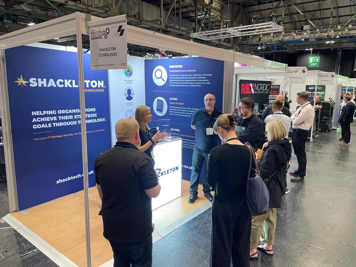 shacktech's tweet photo. Day 2 at the Scotland Manufacturing &amp; Supply Chain Conference &amp; Exhibition! 

Have a chat about your technology and cyber security challenges and don’t forget to put yourself to the test with our Manufacturing Cyber Challenge.

📍Stand F13

#Manufacturing #ScottishManufacturing https://t.co/69IJkmFXly