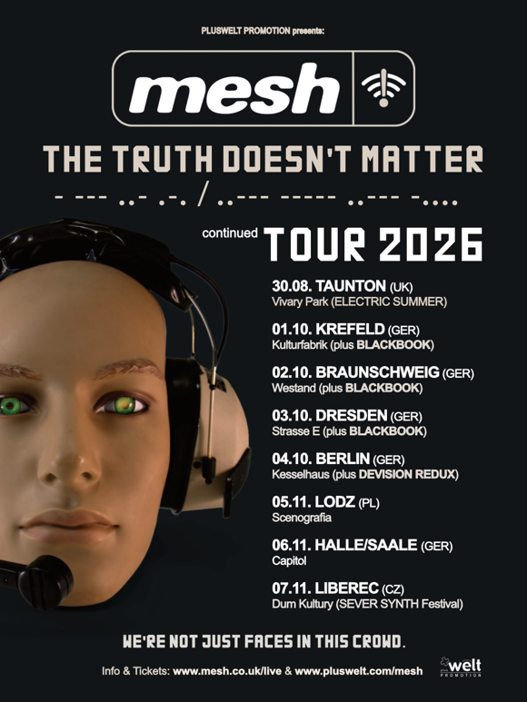 DependentRecs's tweet photo. Today, mesh embark on the second leg of their "The Truth Doesn't Matter" tour. Be there!
On this occasion, you can now pre-order their 2016 album "Looking Skyward" on gatefold double vinyl (release: October 9). Get your copy here: https://t.co/TRKsGiwXoZ https://t.co/MO8RLLfpj4