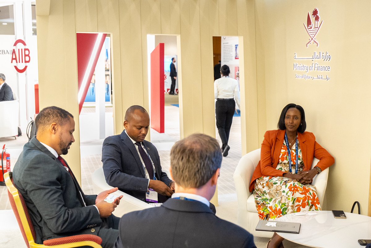 BRDbank's tweet photo. Thank you, Doha! 🇶🇦 Our CEO Ms. Stella Rusine Nteziryayo is grateful to @qatar_fund Deputy DG Mr. Abdulla Al-Fehani and QDB CEO Mr. Abdulrahman Al-Sowaidi for their gracious hospitality and continued partnership in advancing Rwanda's development. 🇷🇼🤝 #AIIB2026 https://t.co/hpeILP4lpQ