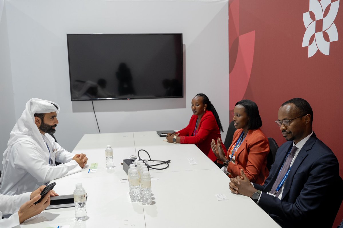 BRDbank's tweet photo. Thank you, Doha! 🇶🇦 Our CEO Ms. Stella Rusine Nteziryayo is grateful to @qatar_fund Deputy DG Mr. Abdulla Al-Fehani and QDB CEO Mr. Abdulrahman Al-Sowaidi for their gracious hospitality and continued partnership in advancing Rwanda's development. 🇷🇼🤝 #AIIB2026 https://t.co/hpeILP4lpQ