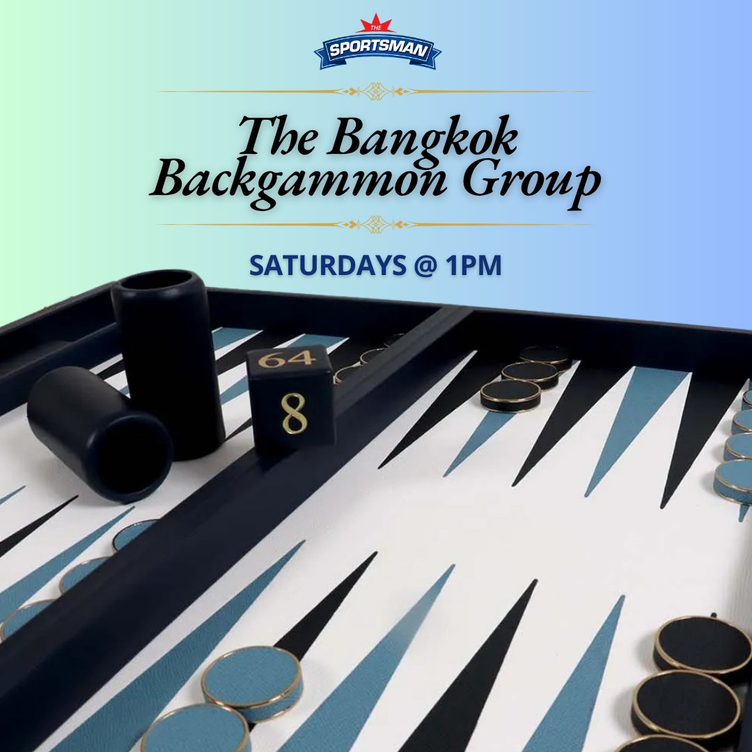 thesportsmanbkk's tweet photo. The Bangkok Backgammon 🎲🎲 Group has recently moved to the Live Lounge, upstairs at The Sportsman, soi 13 and meets on Saturdays from 1pm.
#TheSportsmanBangkok #BackgammonNight #BoardGameFun #BangkokNights #GameOn https://t.co/ctLz24dtRj