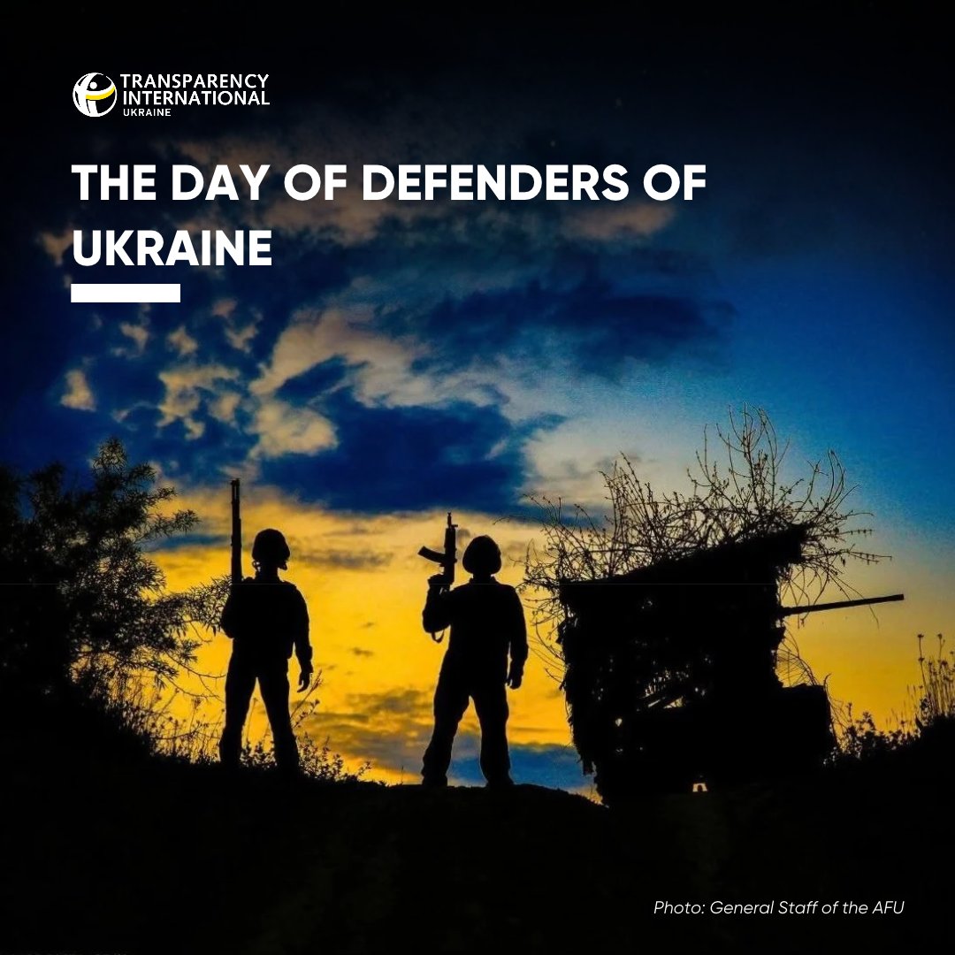 TransparencyUA's tweet photo. On October 1, Ukraine marks the Day of Defenders🇺🇦

We are grateful to every defender for their courage and determination to keep fighting. We bow our heads in memory of those we have lost. Our duty is to remember and support those who continue the fight.

Glory to Ukraine! 🩵💛 https://t.co/HnLDIF1vMS