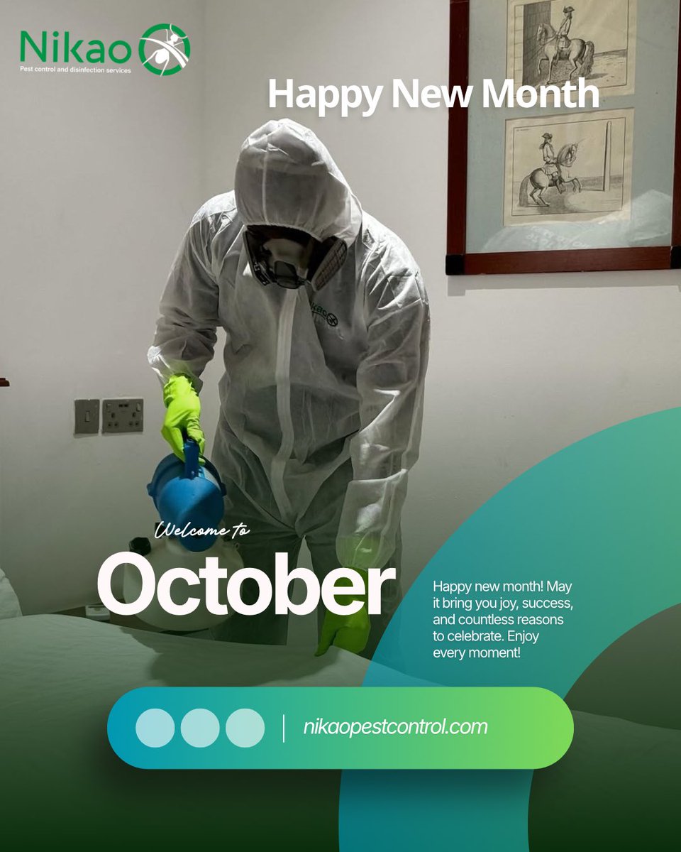 NikaoPestCo's tweet photo. Happy New Month! May October bring you peace, progress, and pest-free spaces. #happynewmonth #october #pestfreeliving https://t.co/IiQParX71L