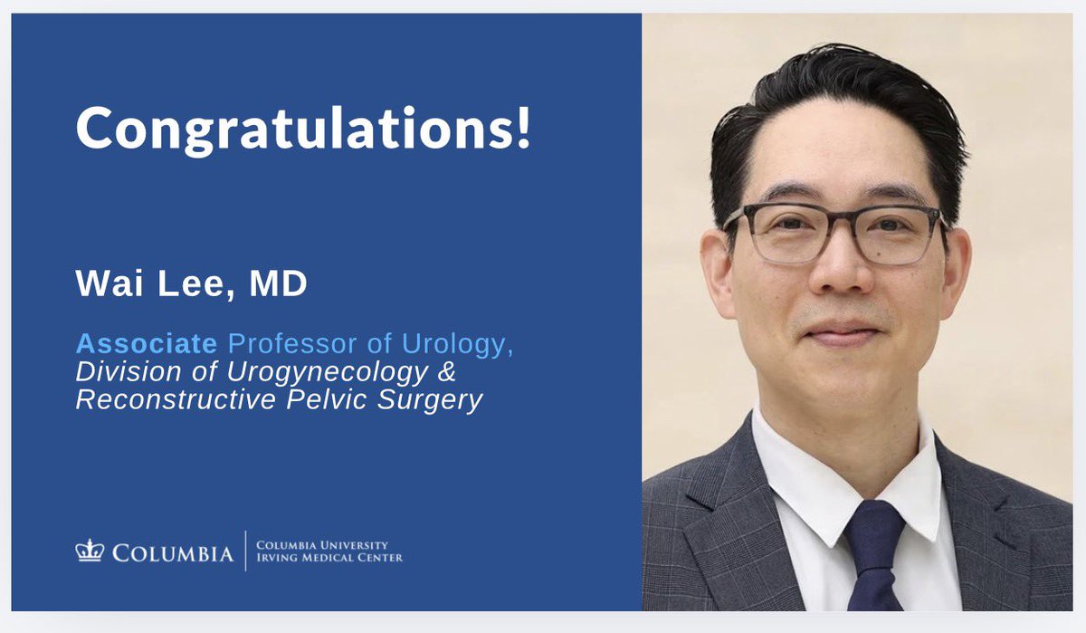ColumbiaUrology's tweet photo. It’s official today, 10/1:

🎉Congratulations to Dr. Wai Lee @Mrwailee ,  Division Chief of Urogynecology &amp; Reconstructive Pelvic Surgery, on his promotion to Associate Professor!!

@sufuorg https://t.co/hI7dl3qHQA