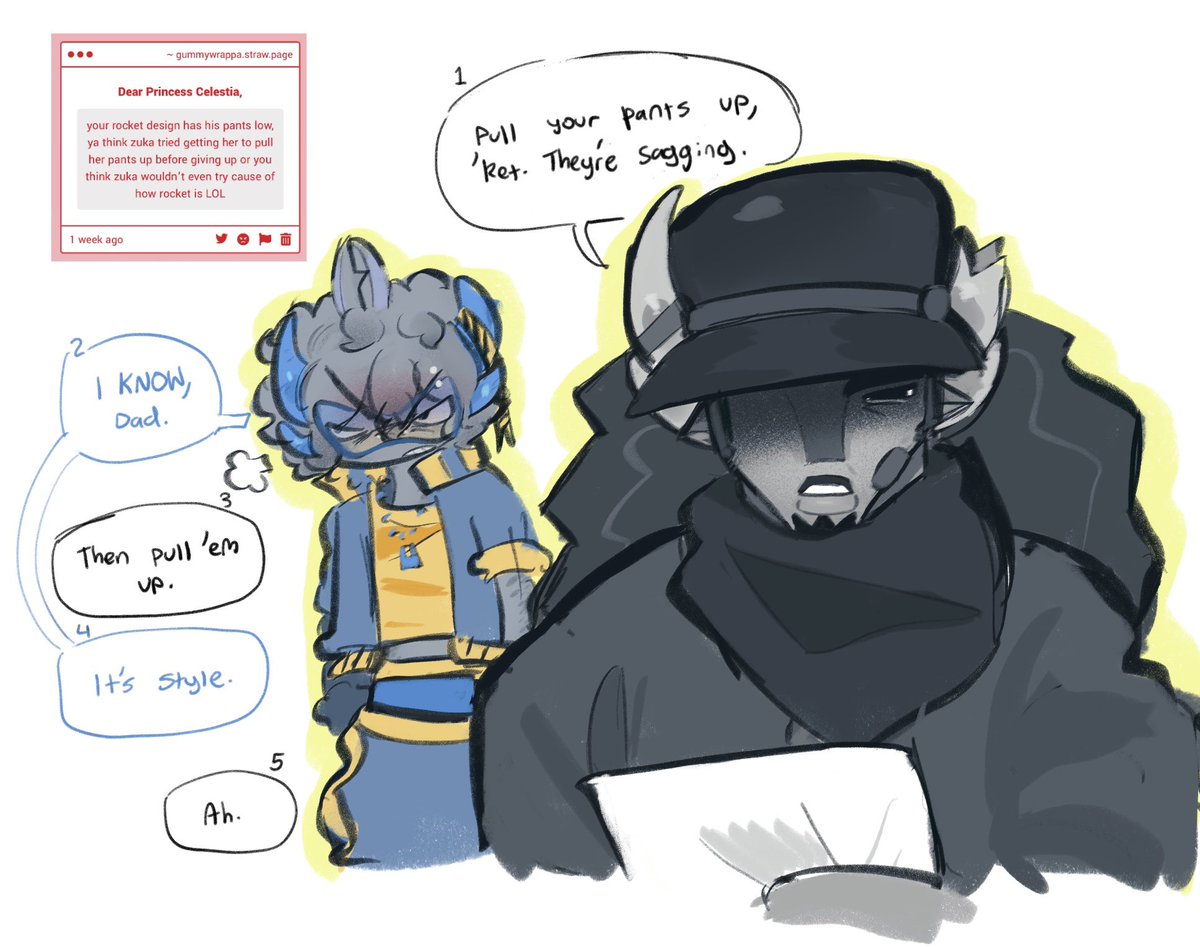 gummywrapper's tweet photo. doodled out how I think Zuka reacted. He doesn’t get it but he don’t mind #phighting https://t.co/Ibwr5e9bcs