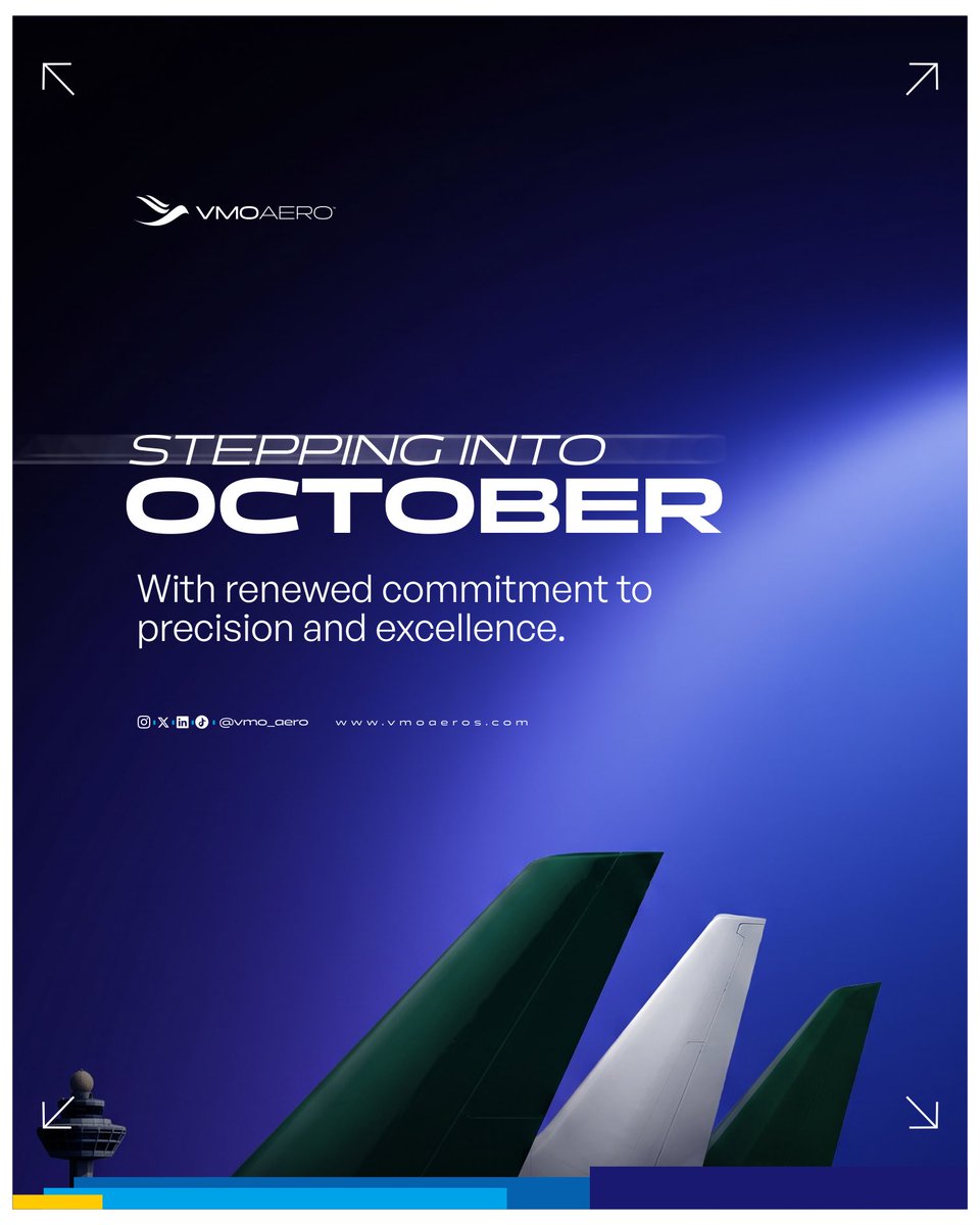 vmoaero's tweet photo. October is here.
A new month to keep moving, keep building and keep doing what we do best.
Happy New Month from all of us at VMO Aero.
#vmoaero #helloOctober #privateaviation #businessaviation #happynewmonth #independenceday #uptober #welcometoQ4 #october1st #pleased #octobag https://t.co/6LjOZpq48P