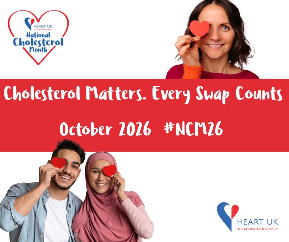 heartukcharity's tweet photo. This National Cholesterol Month, we’re focusing on a simple message: Cholesterol Matters. Every Swap Counts.

Looking after your heart doesn’t have to mean making big changes all at once. Small, everyday swaps can add up – whether it’s choosing a heart-healthier option at mealtimes, moving a little more, or swapping an old habit for something that supports your wellbeing.

https://t.co/A3vHt9zeox 

#NCM26