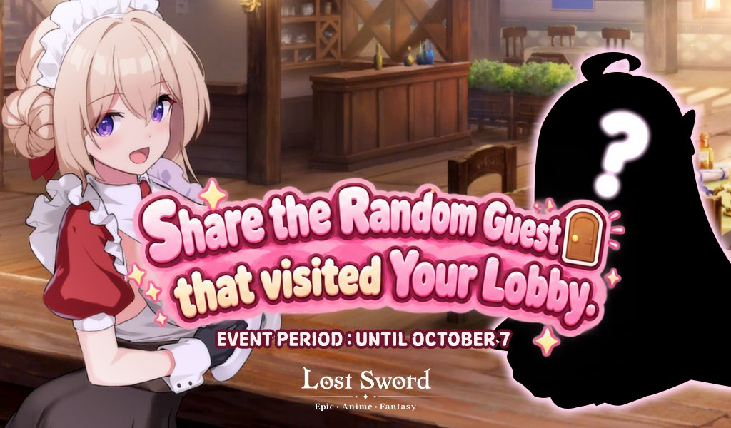 LostSword_EN's tweet photo. 🚪 Knock, knock~! Who’s today’s guest―――!? 👀

All kinds of charming girls are stopping by to see you in the #LostSword lobby! 💕
Head to the lobby to see who’s visiting today, then snap a screenshot and share it with us! 📸

Check out the event page now!
👉 https://t.co/lHpGc31ILI

#LTSD