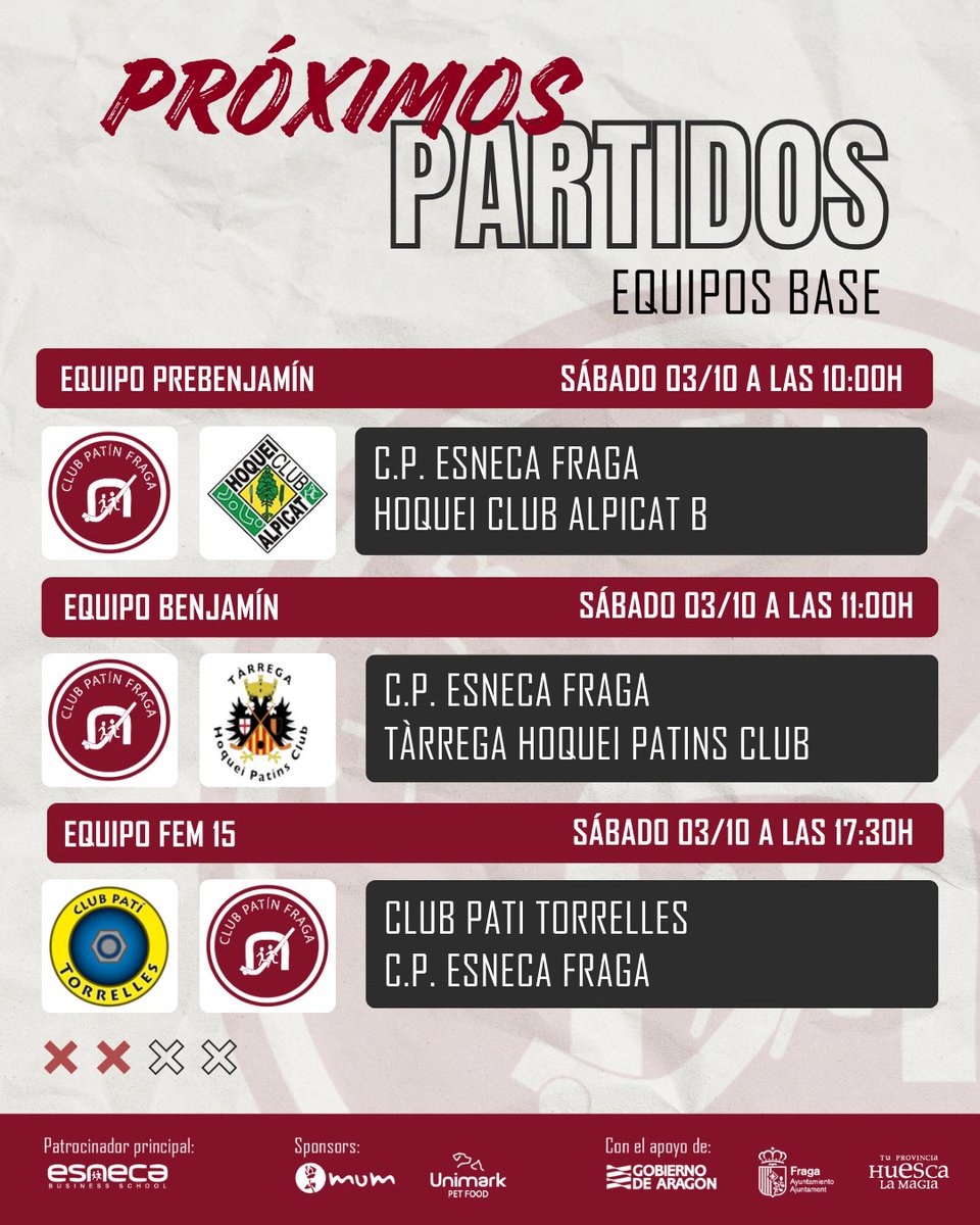 clubpatinfraga's tweet photo. 🏒📅 Os dejamos el calendario de los próximos partidos de nuestros equipos base 🙌

¿Dónde jugamos? 👀

Prebenjamín 📍 Fraga
Benjamín 📍Fraga
Fem 15 📍Torrelles de Llobregat

¡No os los podéis perder! ❤️

#hockeypatines #clubpatínfraga #hockey #deportefemenino #okliga https://t.co/MwZbqcBfUI