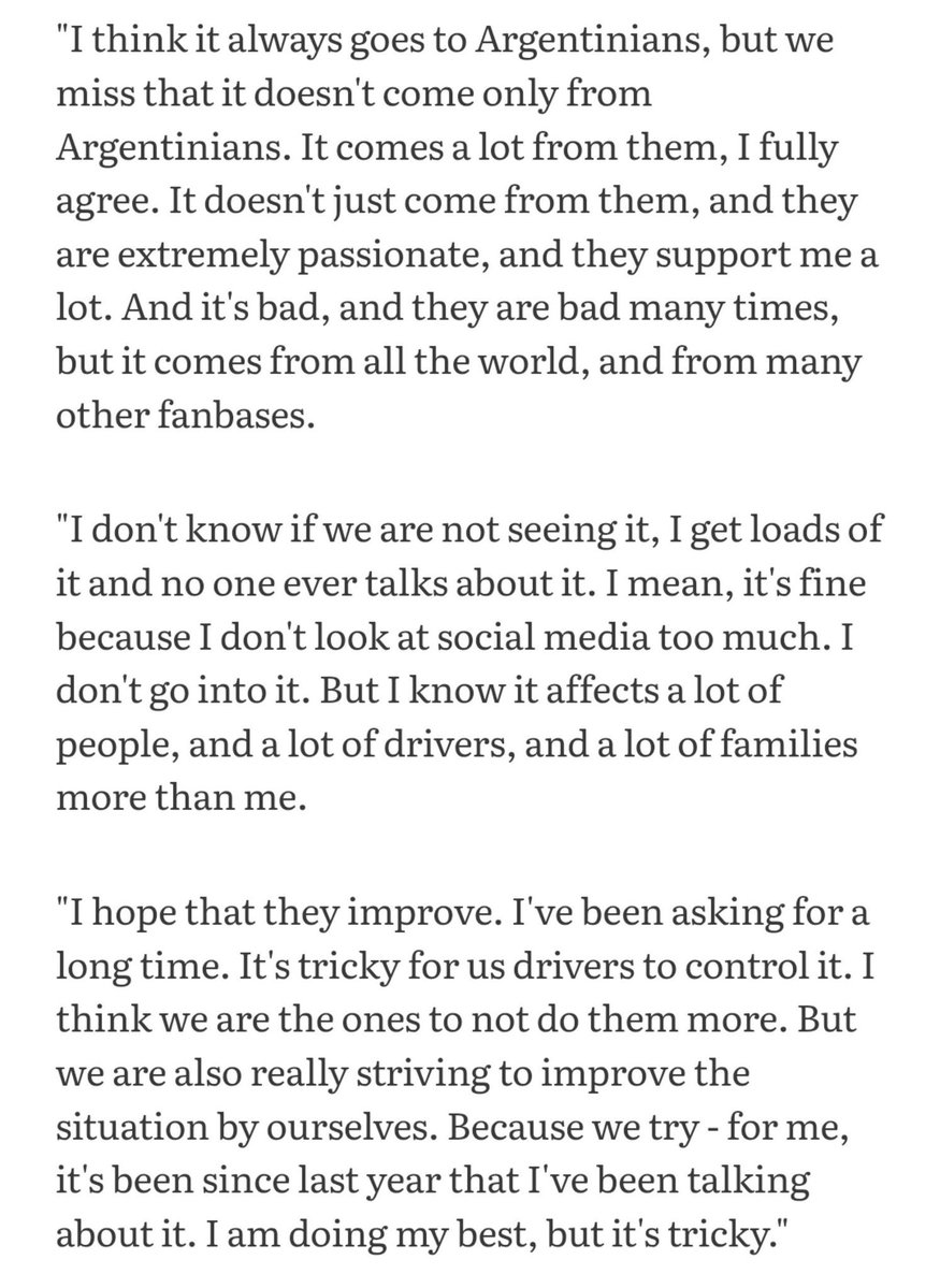 Gissyzzn's tweet photo. Since everyone is posting altered or summarized versions of Franco's words, here is the post with Franco Colapinto's actual words regarding the recent abuse online. https://t.co/RCmgjqLriA