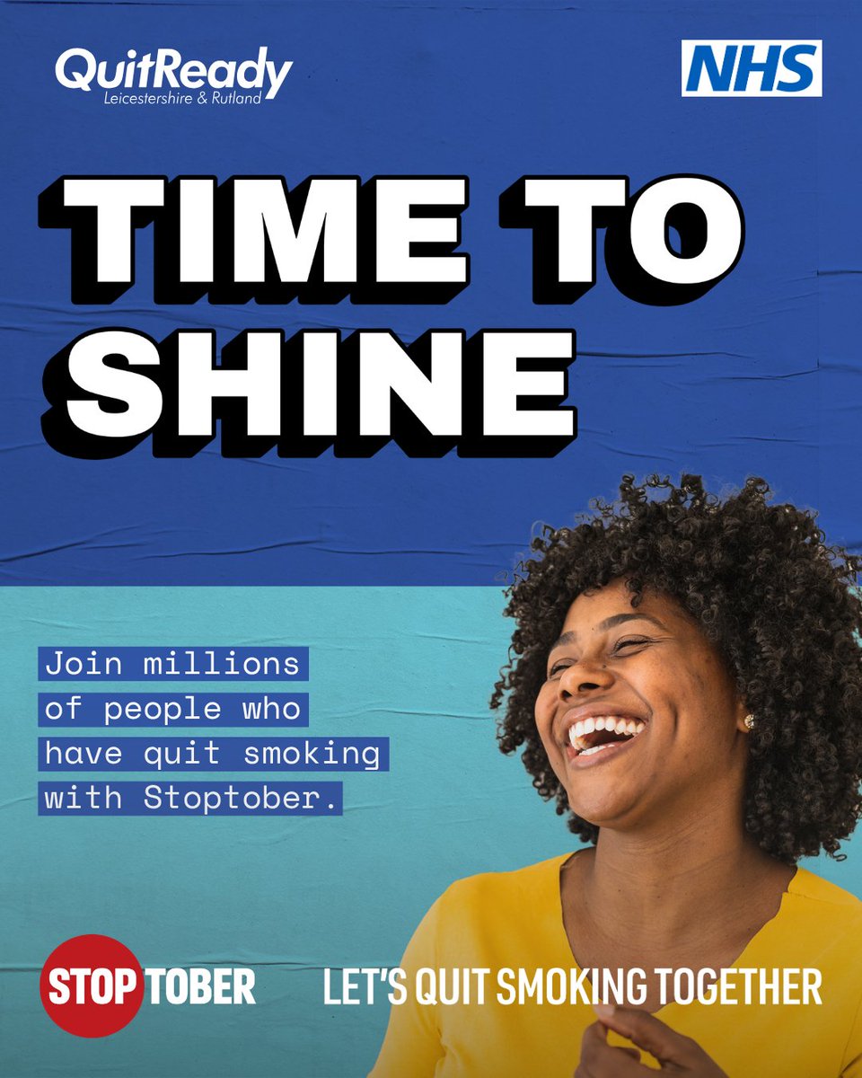 LeicsCountyHall's tweet photo. 🚭 More than 14,000 people have quit smoking with support from QuitReady since 2017.
Every success story started with one decision: to try.
You don’t have to do it alone. Get free support:
🔗 https://t.co/DgtsrNH1yW 📱Text READY to 66777
#Stoptober #QuitSmoking #SmokeFree https://t.co/DjS825VmTM