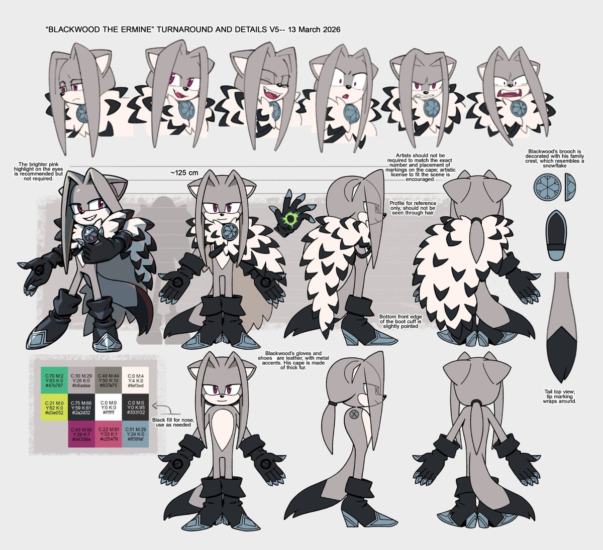 soniccitynet's tweet photo. 🎨 Evan Stanley has shared detailed model sheets for Soleil/Lunar the Sugar Glider, Dapple the Doe and Blackwood the Ermine from IDW Sonic!

The sheets include full turnarounds, expression guides, color palettes, costume details and design notes, giving a closer look at how each character was developed for the comics.

#SonicNews | #IDWSonic