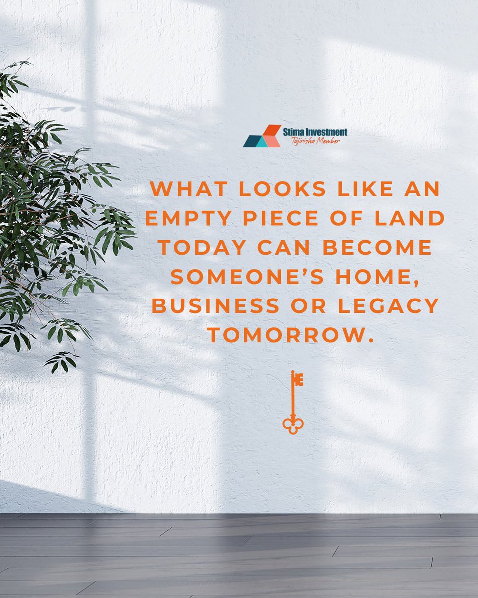 stimaInvestment's tweet photo. What looks like an empty piece of land today could become a home, a business or a legacy for generations to come. The future starts with the decisions we make today.

#StimaInvestment #InvestInYourFuture #LandOwnership #BuildingLegacy #RealEstateKenya
#BomasProgress https://t.co/jUix0dHnOC