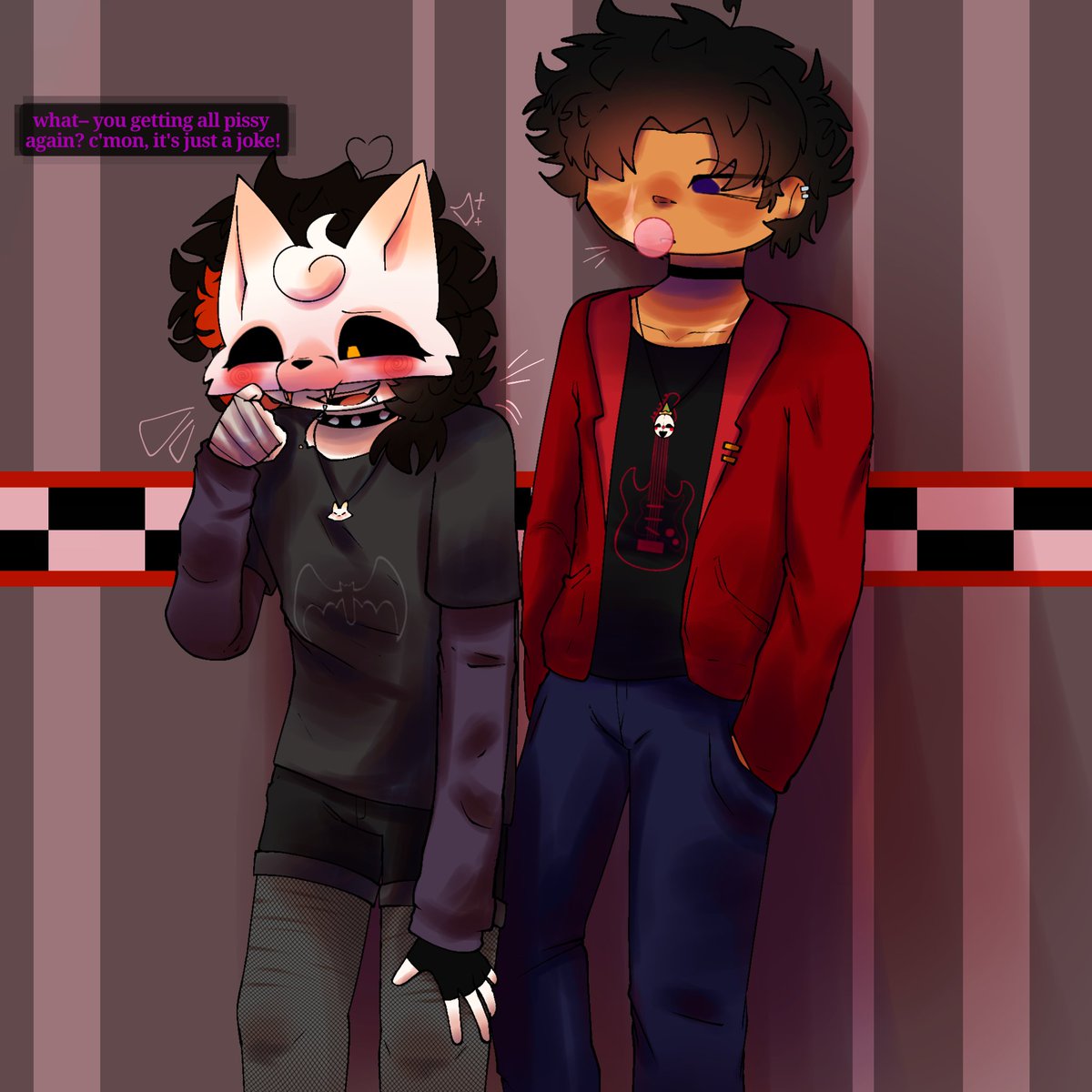 aftonsekai's tweet photo. ⠀✿ ࣪ ꘓ #yumetober ࣭ 🦊🎸 ꯭
day 1 : role swap
#yumeship #ocxcanon #fnafoc https://t.co/aVMezucSoj