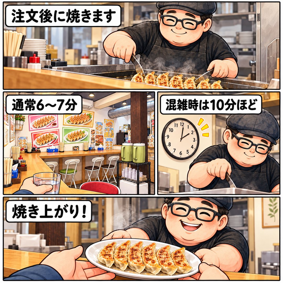 irodorigyoza's tweet photo. 初めての小さなお店って入るまで少し緊張しますよね😅 

当店はそのまま店内へ→メニューを見る→店主に注文→焼き上がりを6〜7分��つ→受け取って食べる🥟 混雑時は10分ほど。

特別なルールはありません
気になっていた方、千代保稲荷へ来た時は気軽にどうぞ🙌 https://t.co/uKnsEu57wv