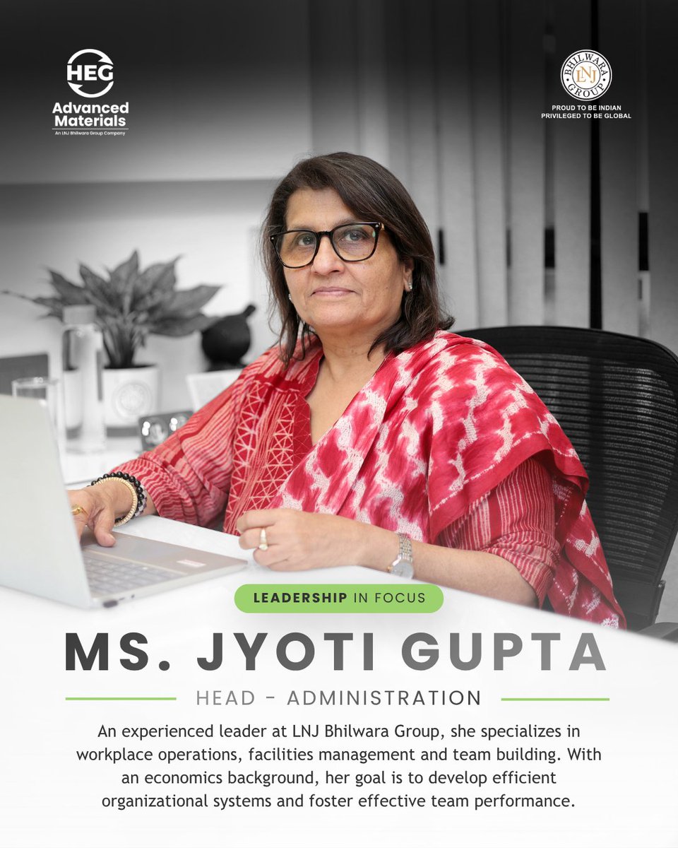 HEGAMofficial's tweet photo. The best work needs environments and systems that let people do it well. As Head of Administration, Ms. Jyoti Gupta leads the workplace operations and everyday systems that keep our teams running smoothly.

#LeadershipInFocus #ProgressIsMaterial https://t.co/Z32BMi8ANT