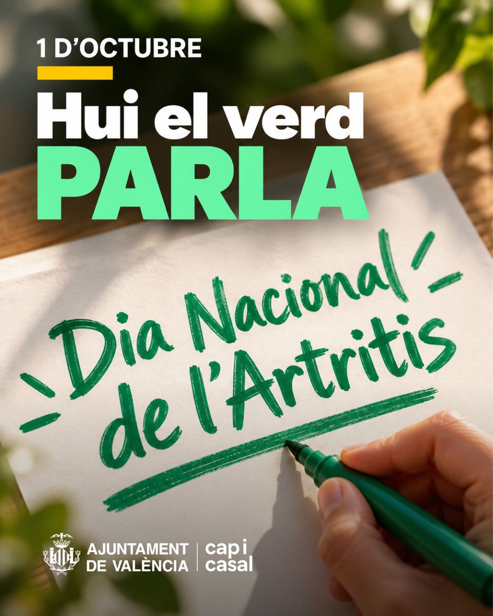 AjuntamentVLC's tweet photo. 💚 Hui el verd parla.
La Porta de la Mar s’il·lumina esta nit per a donar visibilitat a l’#artritis i fer costat a les persones que conviuen amb ella.
Una realitat sovint invisible que condiciona rutines, projectes i moments compartits.
#OctAR26 #LucePorLaArtritis26
✨ Imatge generada amb suport de la IA.