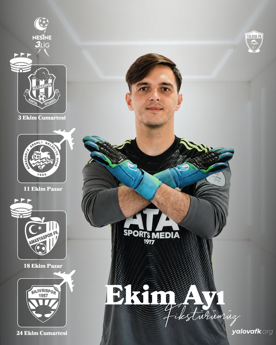 YalovaFK's tweet photo. Nesine 3.Lig 1. Grup Ekim Ayı Fikstürümüz; https://t.co/i6JxhM4EvD
