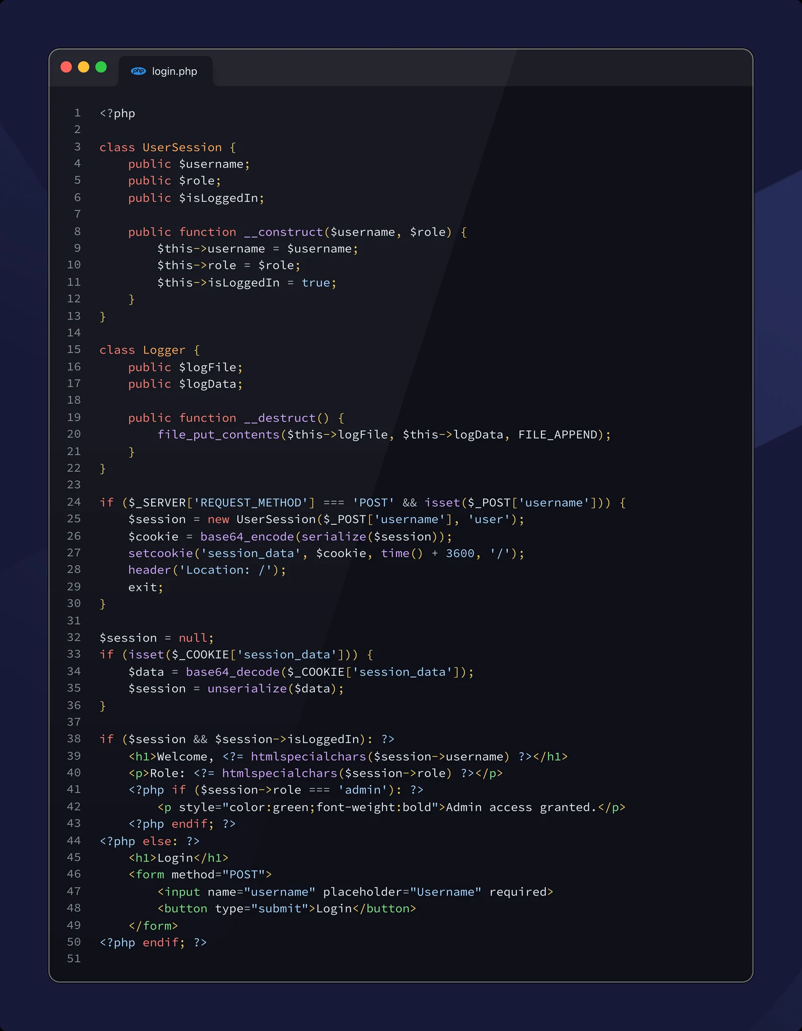سلطان on X: "@intigriti Yeah, by serializing a Logger object with Log ...