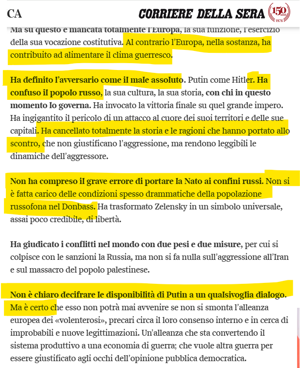 KTonkova's tweet photo. Questo è un piccolo estratto dalla lettera di Goffredo Bettini al CdS.

A volte non so più nemmeno come commentare, non so, sinceramente, come esprimere la nausea che questi opportunisti mi creino.
Lo dico da persona che i primi di marzo 2022 scriveva che questa guerra non 
1/ https://t.co/C5hHxXwZFI