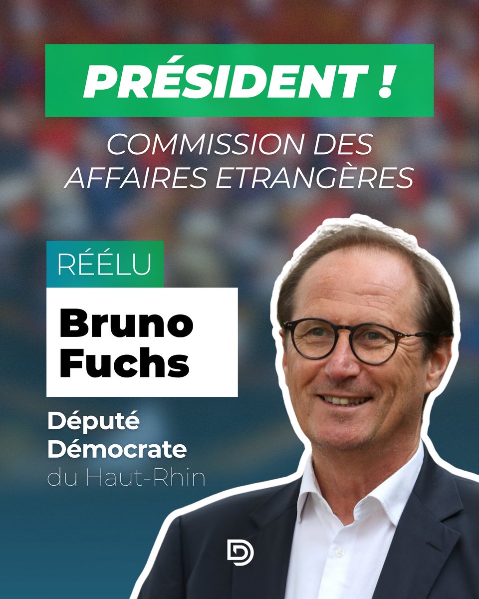 bruno_fuchs's tweet photo. 🇫🇷 Honoré d’avoir été réélu président de la Commission des affaires étrangères.

Je mesure aussi la responsabilité qui m’incombe dans un contexte international marqué par la multiplication des crises et des conflits.

Merci aux députés pour leur confiance renouvelée.

🧵 1/2 https://t.co/IldcLJG0fG