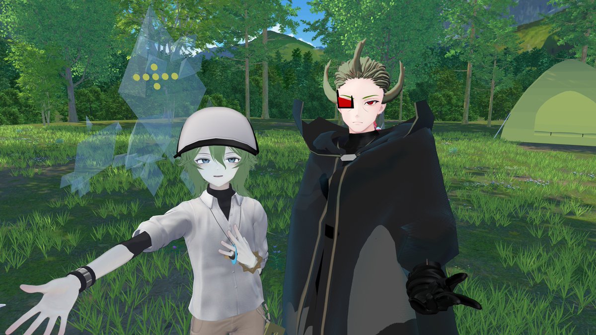 takatakavrc's tweet photo. ポケ改変集会初参加！！
トレーナーのNとゲーチス作って来たけどまさか同じキャラの改変してる人と会うとは思わんかったw
ちっちゃいレシラムゼクロムキュレムも可愛いかった
#VRCポケ改変集会 https://t.co/AnyN7z1Wyy