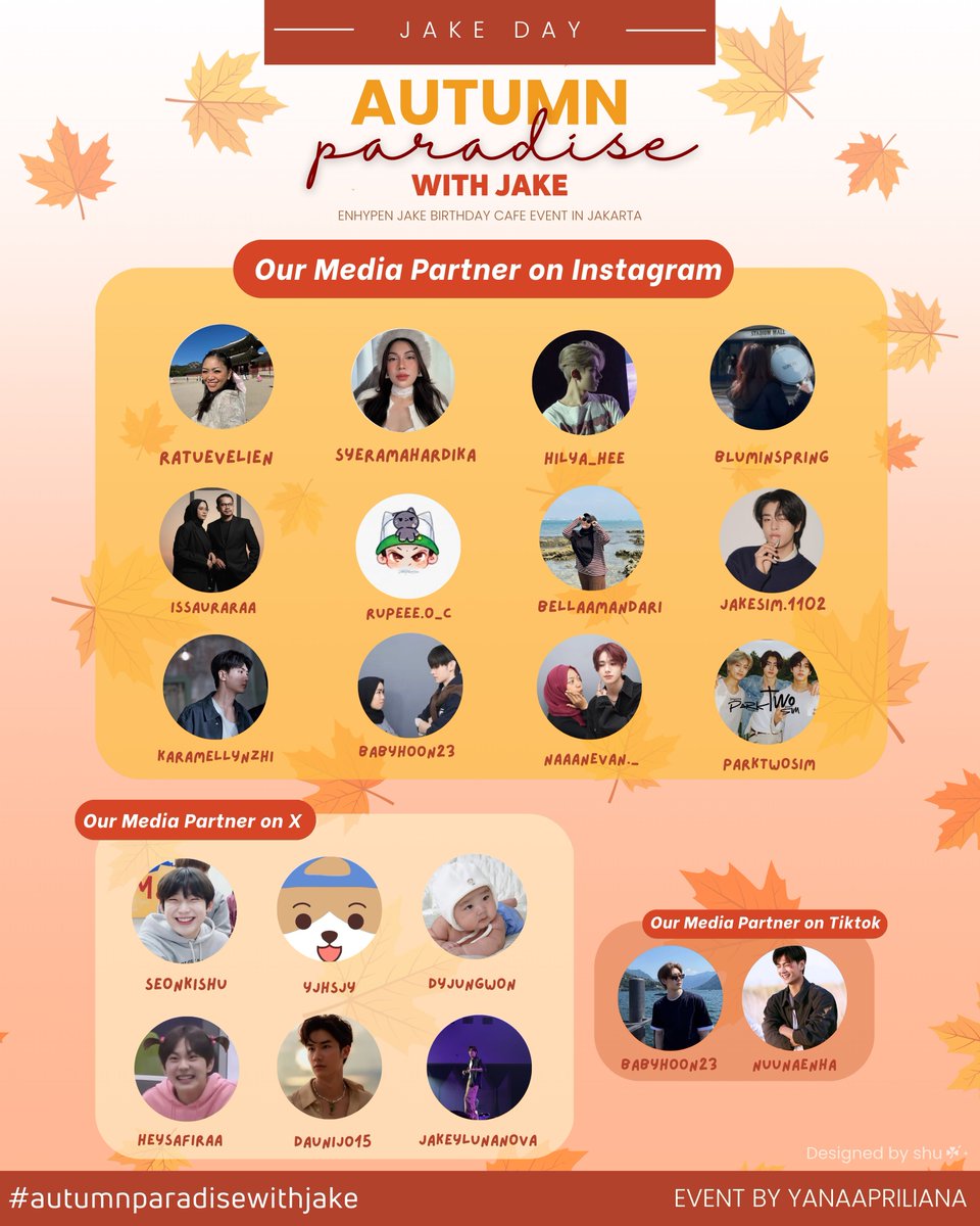 jakeylunanova's tweet photo. Thank to media partner :

📸 INSTAGRAM
@ratuevelien
@syeramahardika
@hilya_hee
@bluminspring 
@issauraraa
@rupeee.o_c 
@bellaamandari 
@jakesim.1102
@karamellynzhi 
@babyhoon 
@naaanevan._ 
@parktwosim 

X (TWITTER)
@seonkishu 
@yjhsjy
@dyjungwon
@heysafiraa 
@daunijo15 https://t.co/CzafNyv9I5
