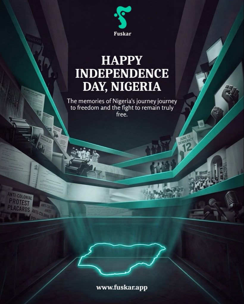 fuskarapp's tweet photo. Today, we remember the heroes past who paved the way for the Nigeria we have today.

As we celebrate 66 years, we honour where we came from, cherish the memories we’ve made, and look forward to the memories still to come.

Happy Independence Day, Nigeria.🇳🇬 https://t.co/6oQ7TiPSwO