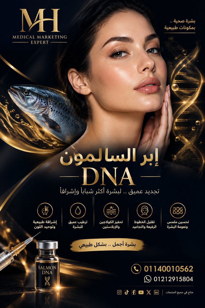 HMhmdyn23478's tweet photo. ✨ إبر السالمون DNA ✨

لبشرة أكثر نضارة وحيوية ونعومة 💎
تقنية متقدمة للعناية بالبشرة ودعم تجددها وتحفيز الكولاجين والإيلاستين.
🔗 اعرفي كل التفاصيل واحجزي من هنا:
https://t.co/C0ThU6HBEu

📞 01140010562
💬 واتساب: 01212915804
#إبر_السالمون #SalmonDNA #نضارة_البشرة #SkinBooster https://t.co/wn8II5OqRw
