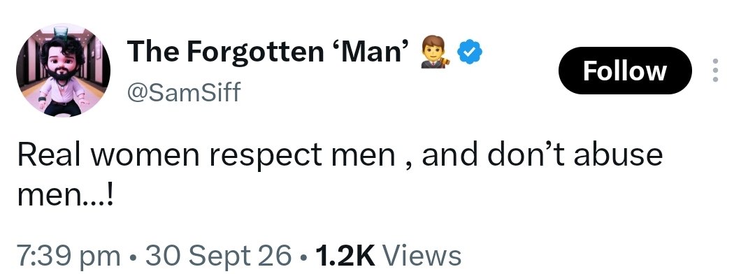 CoffeeAndCalm_'s tweet photo. Real men respect women and don’t abuse women. That means "men’s-rights activists" are not real men. https://t.co/2xmmsDQKYE