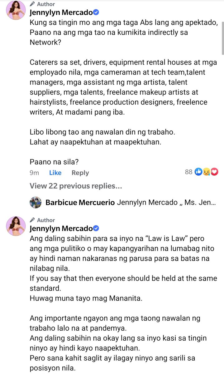 queenbeetchlu's tweet photo. Jennylyn Mercado is among the first artists who stood with ABS-CBN during the shutdown kahit isang project lang nagawa niya with them that time. 

Naalala ko that time, nauna pa siya mag post ng statement kesa sa ibang homegrown big stars ng ABS, kaya nacallout yung iba na https://t.co/PSAFobrQAv