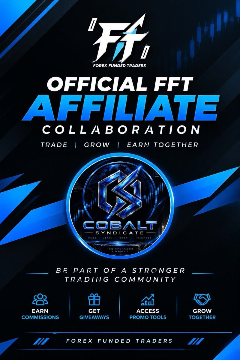 cobaltsyndicat's tweet photo. Excited to announce my official partnership with @ForexFundedTraders 🤝

Proud to be an official FFT affiliate under Cobalt Syndicate. Let's trade, grow and earn together.

 #FFT #ForexFundedTraders #CobaltSyndicate https://t.co/mqdf6WVbyR