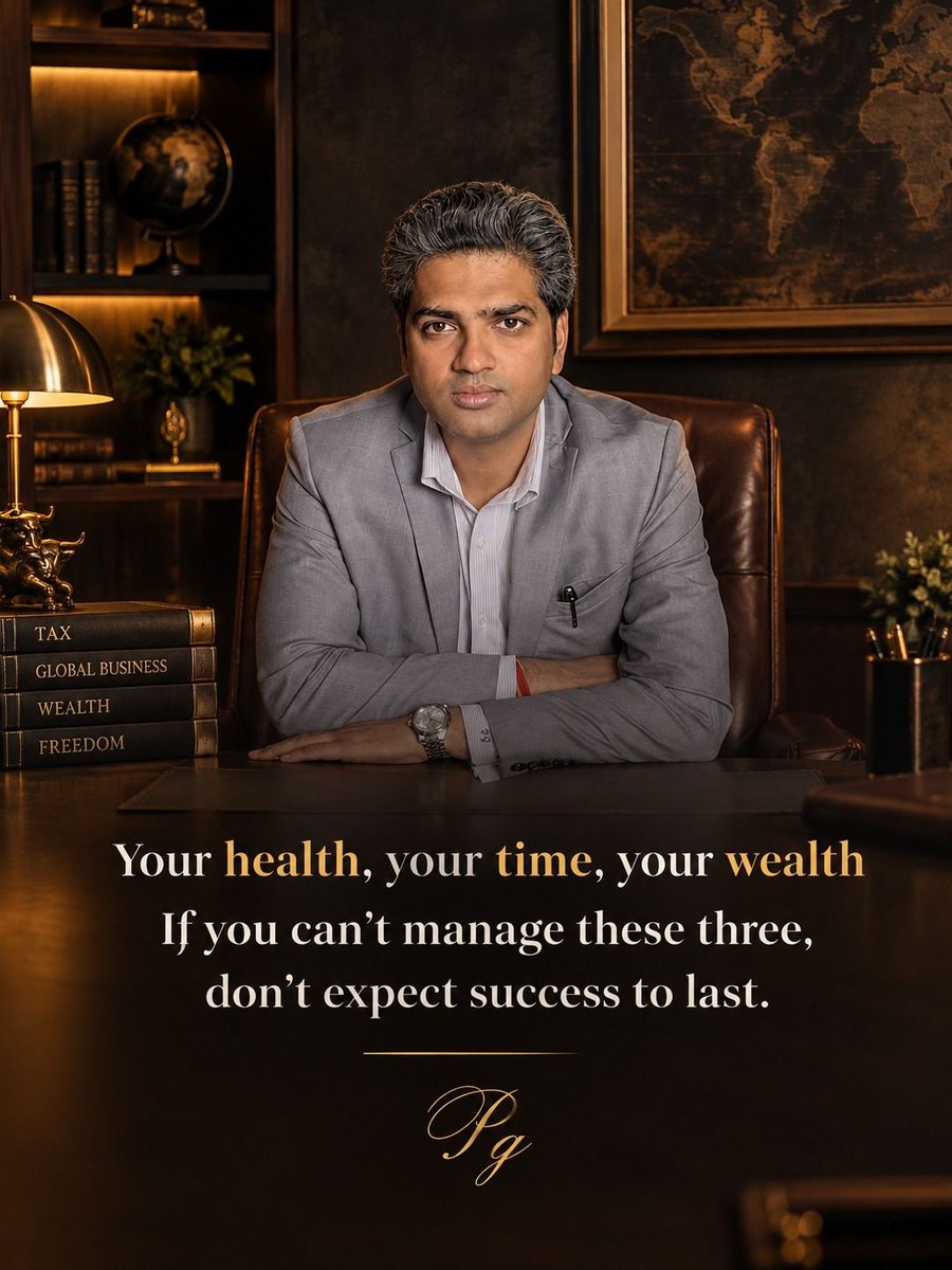 capulkitgupta's tweet photo. True success is balancing three things: Health, Time &amp; Wealth.

#SuccessMindset #WealthCreation #LifeLessons https://t.co/yStGHjDfX4