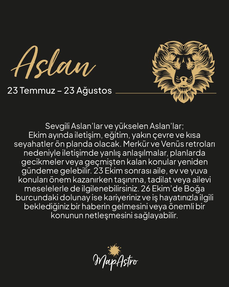 Mapastroapp's tweet photo. ✨ Ekim’de hiçbir burç gökyüzünden kaçamıyor!

Bu ayın ana konusu çok net: geçmişten gelenler, yarım kalan meseleler ve beklenen netleşmeler… 👀

Merkür ve Venüs retroları; eski aşklardan yarım kalan konuşmalara, geçmiş iş fırsatlarından maddi konulara kadar “kapandı” sandığımız bazı dosyaları yeniden açabilir. 🔄💘

🌑 23 Ekim sonrası gökyüzünün enerjisi değişirken,
🌕 26 Ekim Boğa Dolunayı ise uzun süredir belirsiz kalan bir konuda taşları yerine oturtabilir.

Kimisi aşk hayatında, kimisi kariyerinde, kimisi parada, kimisi de aile ve gelecek planlarında önemli gelişmeler yaşayabilir. ✨

Peki Ekim senin hayatında hangi konuyu değiştirecek? Burcunu ve yükselenini kaydırarak bul, sonra yorumlara “Güneş + Yükselen” ikilini bırak! 👇🔮

Daha kişisel yorumların için MapAstro App’te doğum haritana göz atmayı unutma. ✨