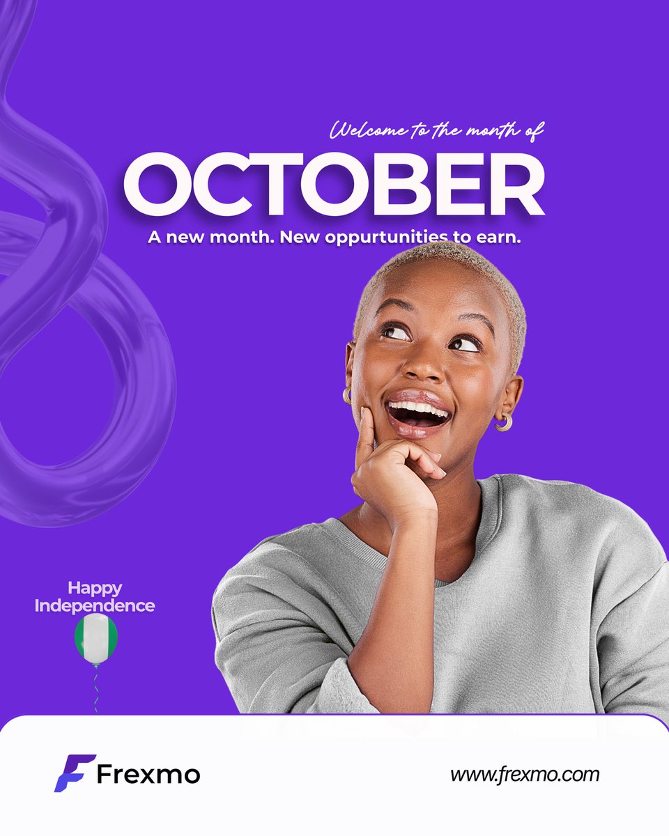 Frexmo_official's tweet photo. Welcome to October! 🎉
New month, new opportunities to earn! 💜
Keep earning. Keep growing. 🚀 
#Frexmo #earnmoneyonline https://t.co/XRdmDulTY9