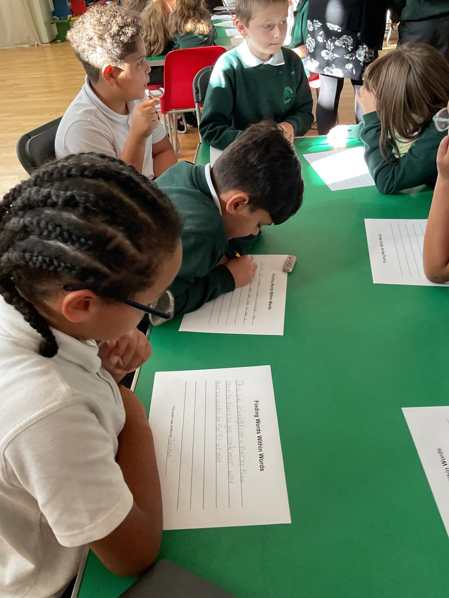 ShirestoneAcad's tweet photo. Working in their pairs creating their poems with words within words! The best line we found is make a sandwich with a hamster from team Narvas @BirminghamEdu https://t.co/3KaJ8K68BW