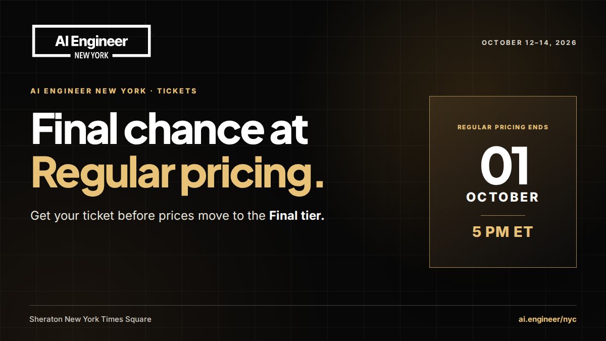 Less than 12 hours to beat AIE New York’s ticket price increase. 🗽

Prices rise today at 5 PM ET:
•...