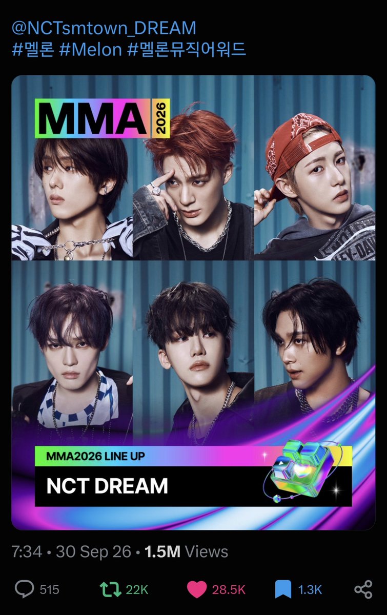tesmerey's tweet photo. I was worried that the MMA2026 post engagement was just that...but yea, dream fans came through and actually boosted Dreamies in the chart. Let's work on that trophy for MMA2026! 🙏🏽 https://t.co/oNOMbMFOWW
