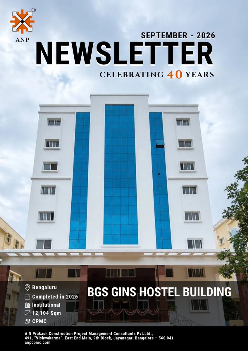 ANPIndia's tweet photo. Check out our September 2026 Newsletter.
Read more insights in our newsletter: https://t.co/5ymBvmn2CI
π Visit: https://t.co/NoueW8UI5S
#ANPCPMC #ANP40Years #ConstructionProjectManagement #Newsletter #Bengaluru #ProjectManagementConsultancy #InstitutionalProjects https://t.co/JvnypEhPp3